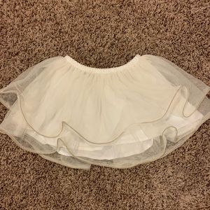 Ivory tule tutu skirt with gold trim